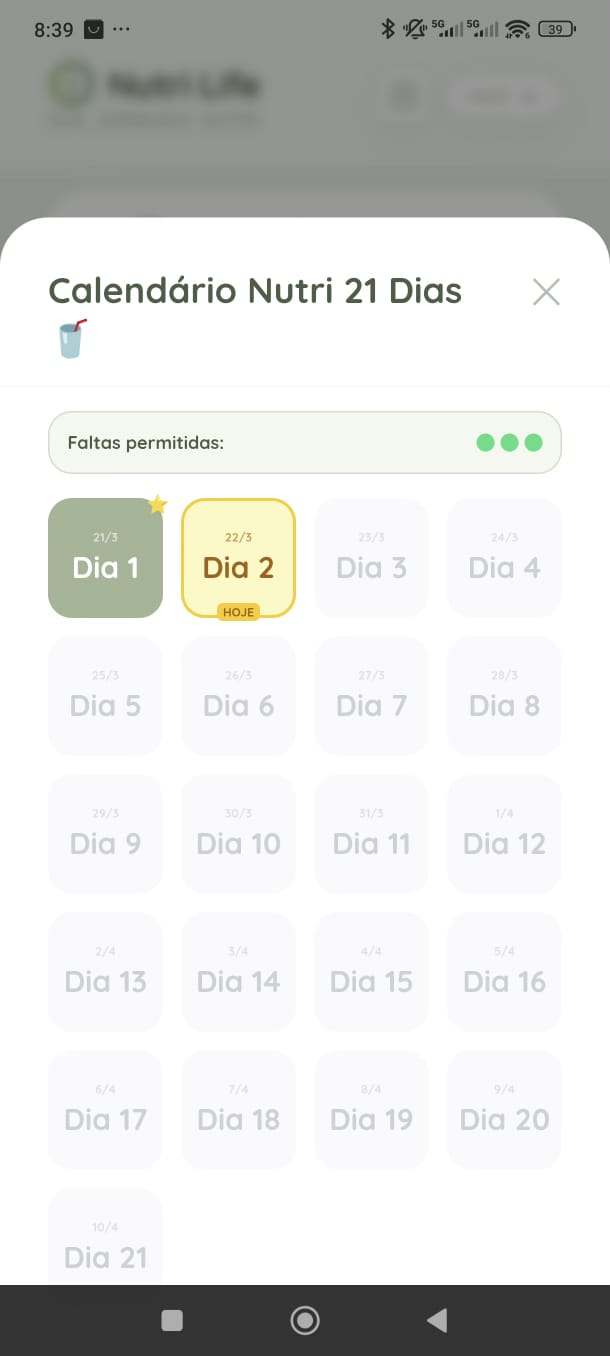 App Nutri Life - Tela 2