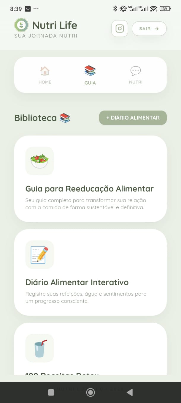 App Nutri Life - Tela 3